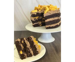 Vegan Honeycomb Chocolate Cake